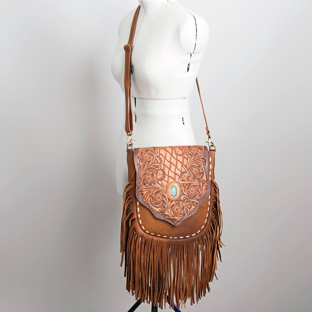 American Darling Large Crossbody Hand Tooled Genuine Leather