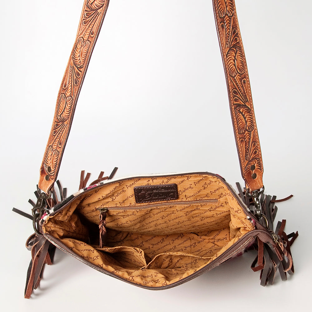American Darling Hand-Tooled Saddle Blanket Leather Crossbody Bag