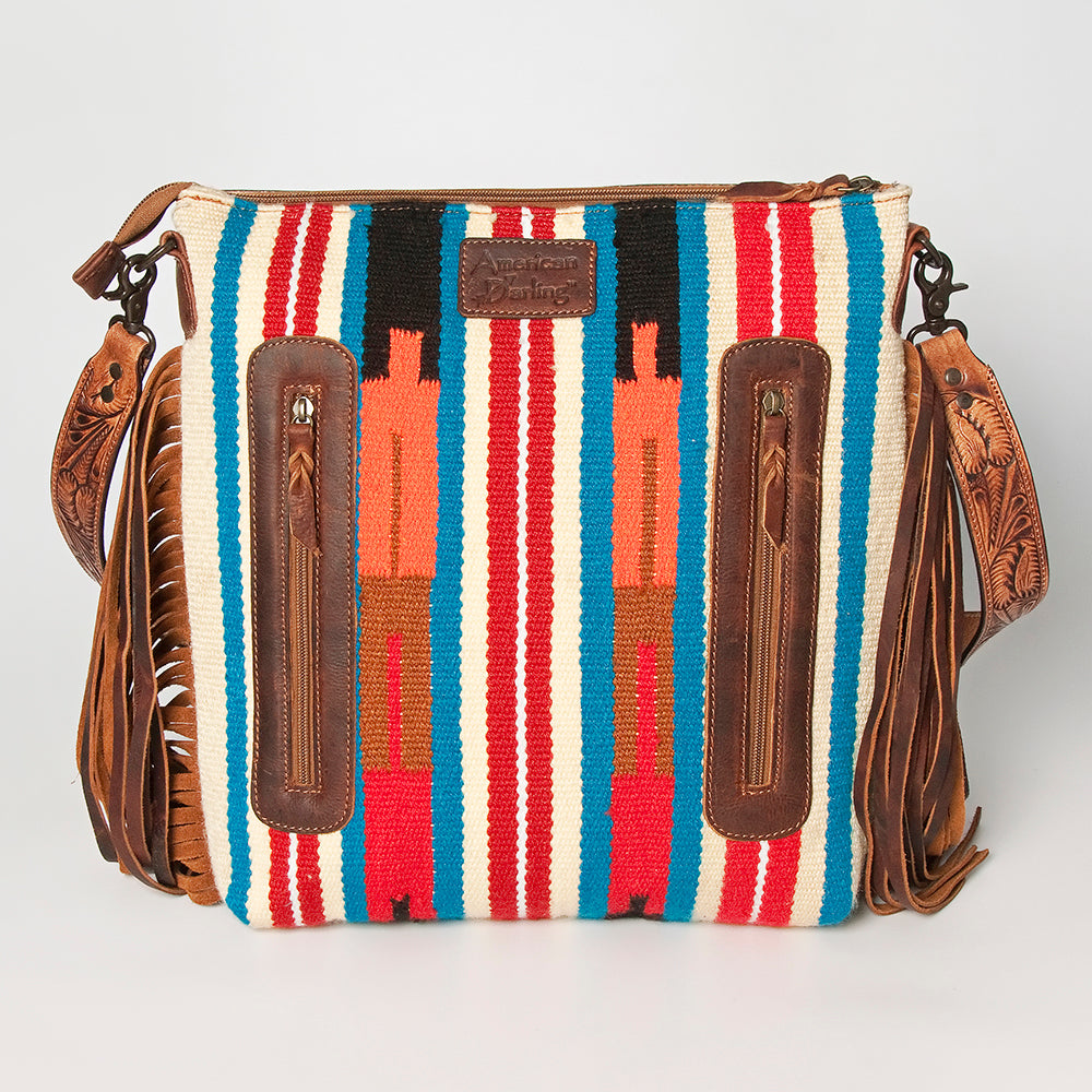 American Darling Signature Crossbody Hand Tooled Saddle Blanket Genuine Leather Women Bag Western Handbag Purse