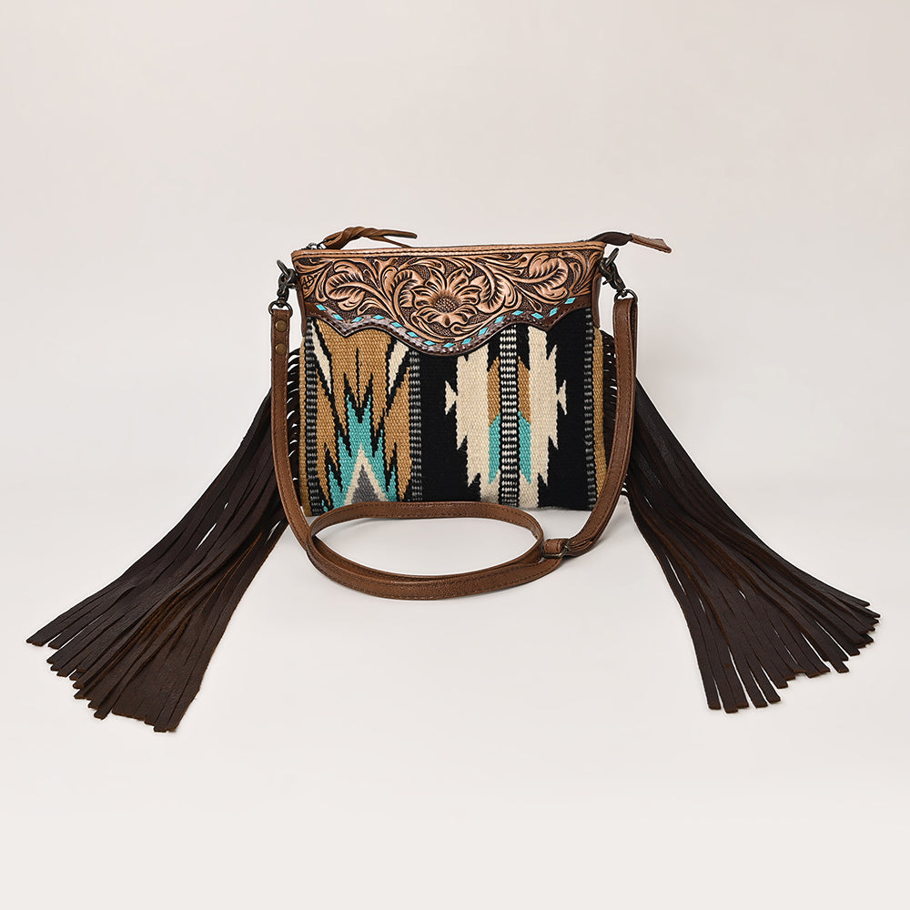 American Darling Crossbody Saddle Blanket Genuine Leather