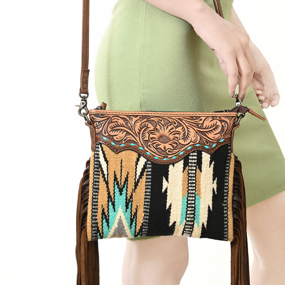 American Darling Crossbody Saddle Blanket Genuine Leather