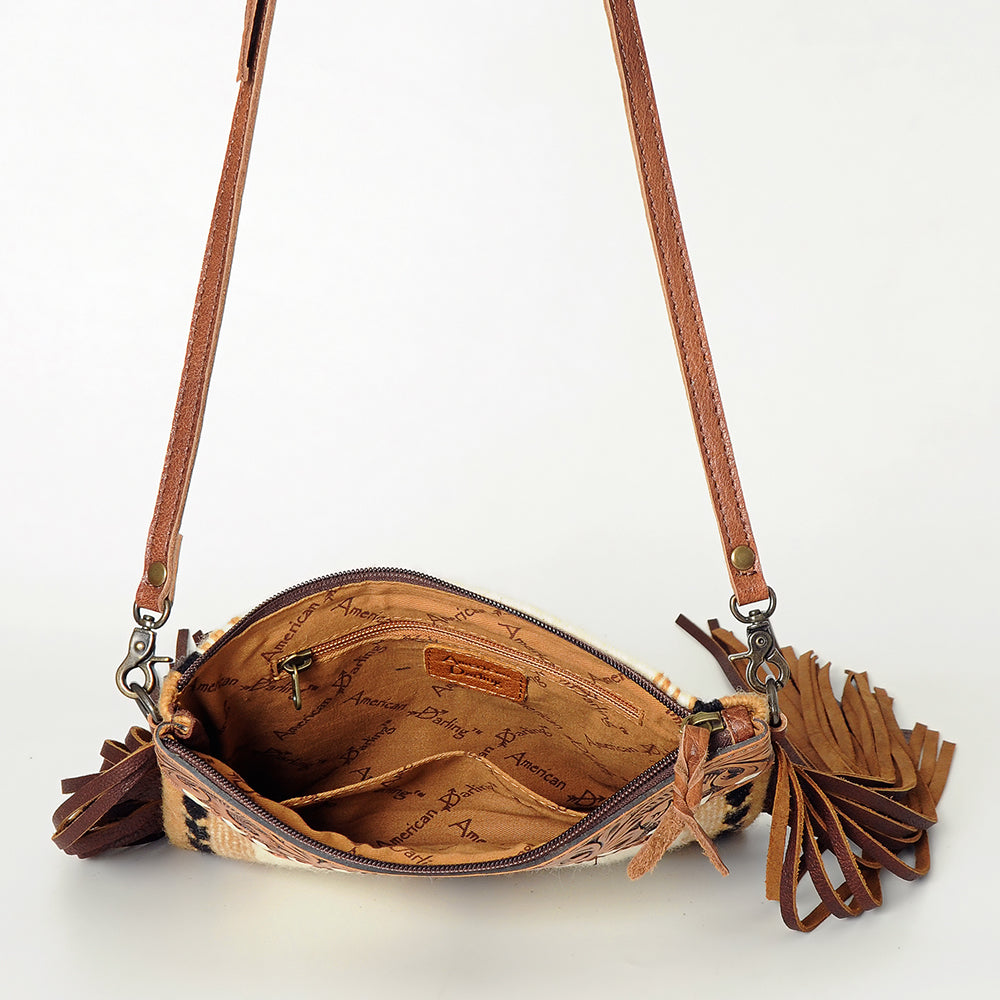 American Darling Crossbody Saddle Blanket Genuine Leather