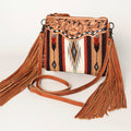 American Darling Crossbody Hand Tooled Saddle Blanket Genuine Leather
