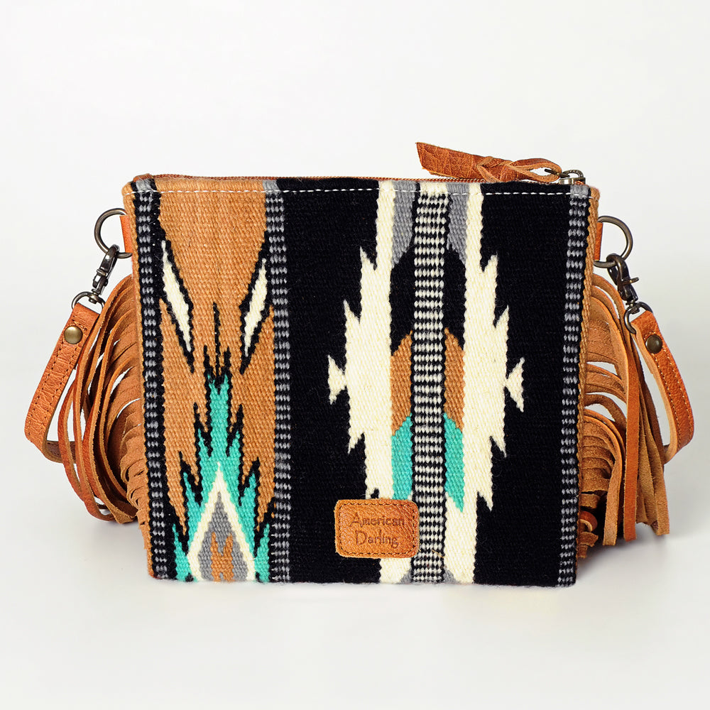 American Darling Crossbody Hand Tooled Saddle Blanket Genuine Leather
