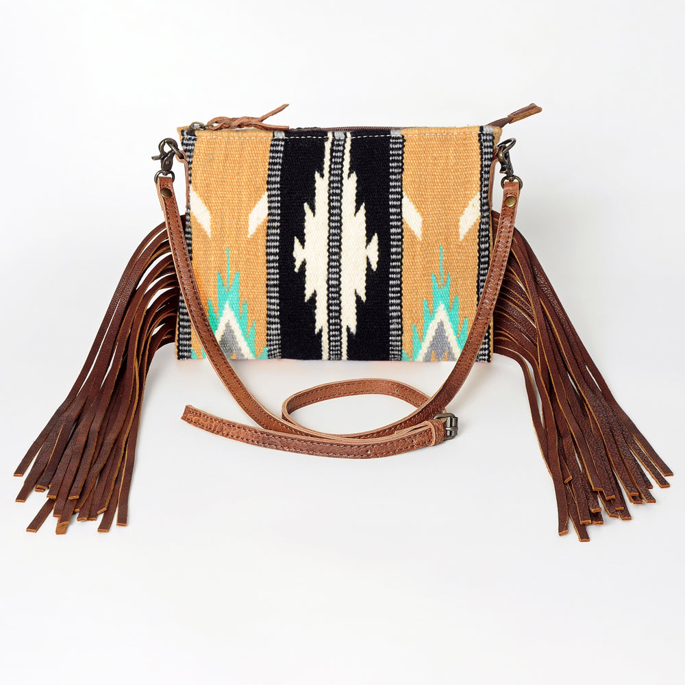 American Darling Crossbody Hand Tooled Saddle Blanket Genuine Leather