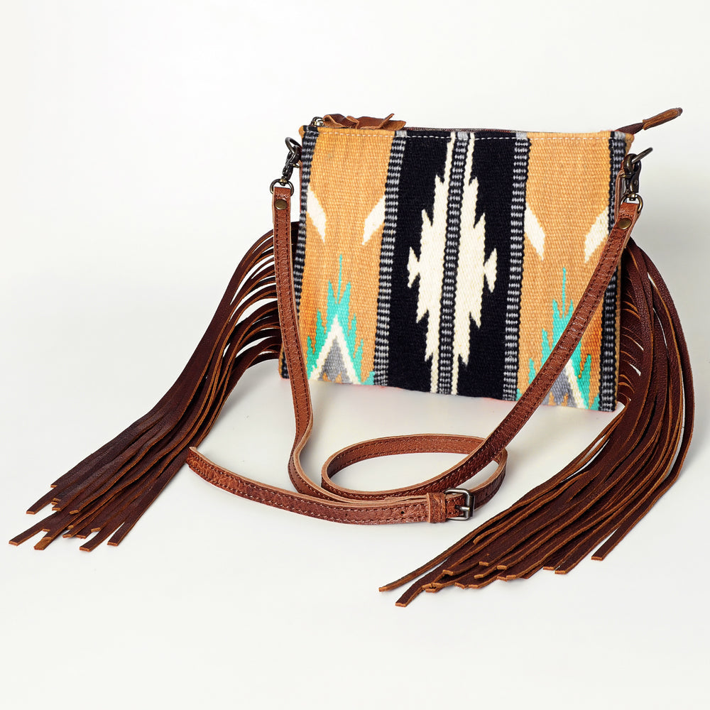 American Darling Crossbody Hand Tooled Saddle Blanket Genuine Leather