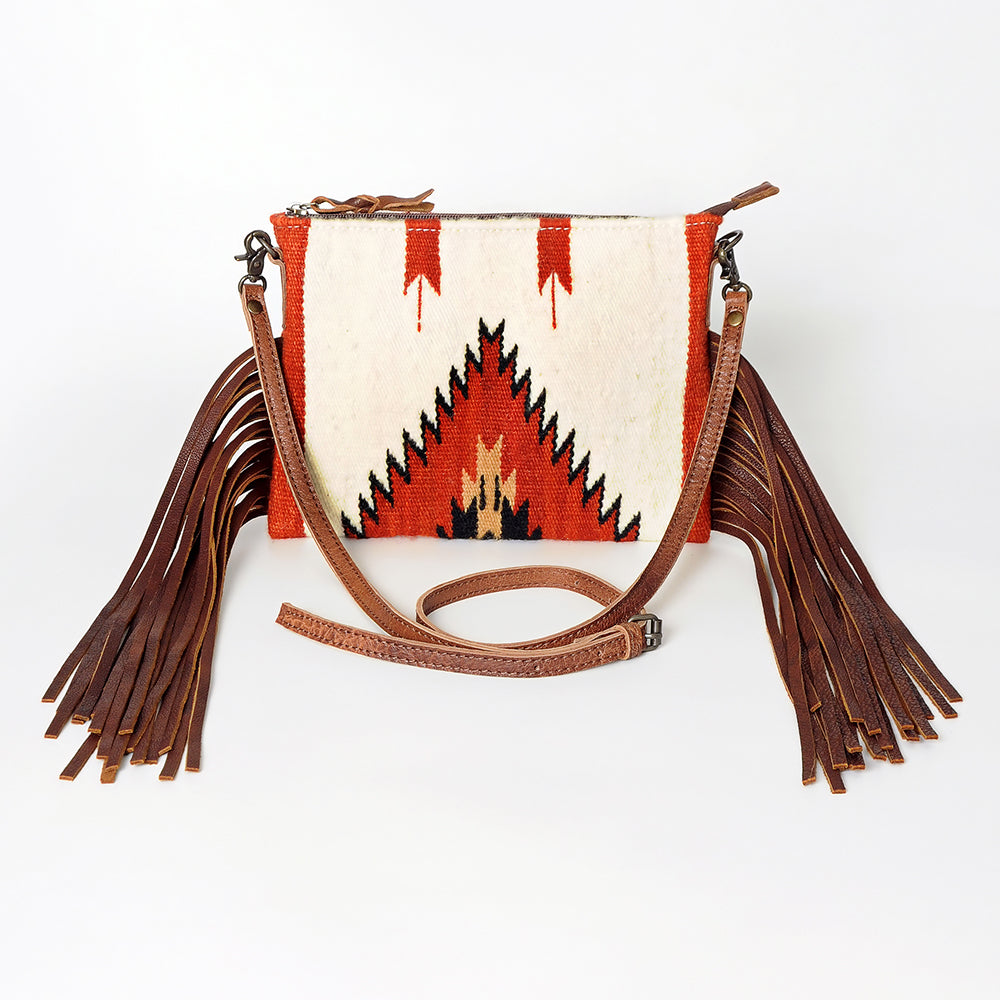 American Darling Crossbody Hand Tooled Saddle Blanket Genuine Leather