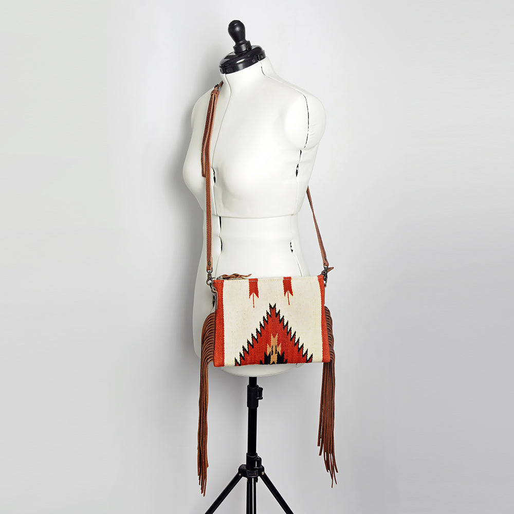 American Darling Crossbody Hand Tooled Saddle Blanket Genuine Leather