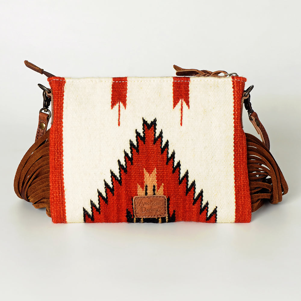 American Darling Crossbody Hand Tooled Saddle Blanket Genuine Leather