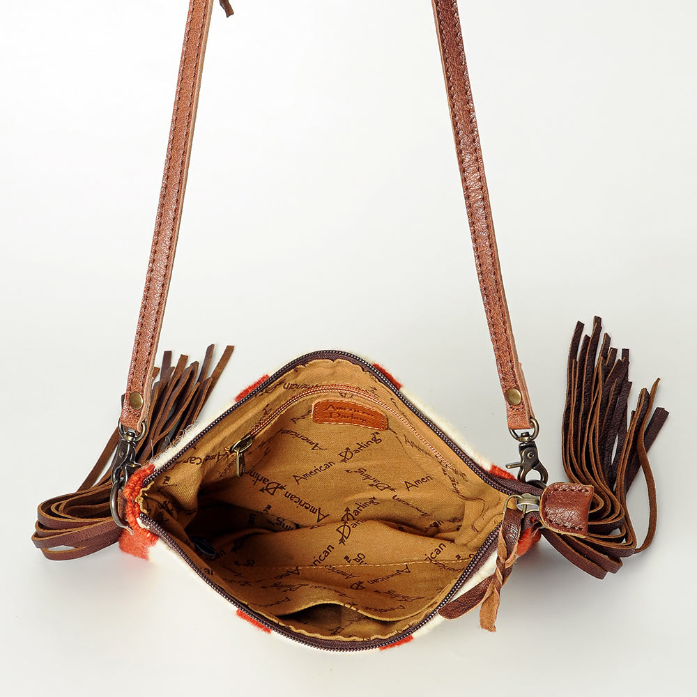 American Darling Crossbody Hand Tooled Saddle Blanket Genuine Leather