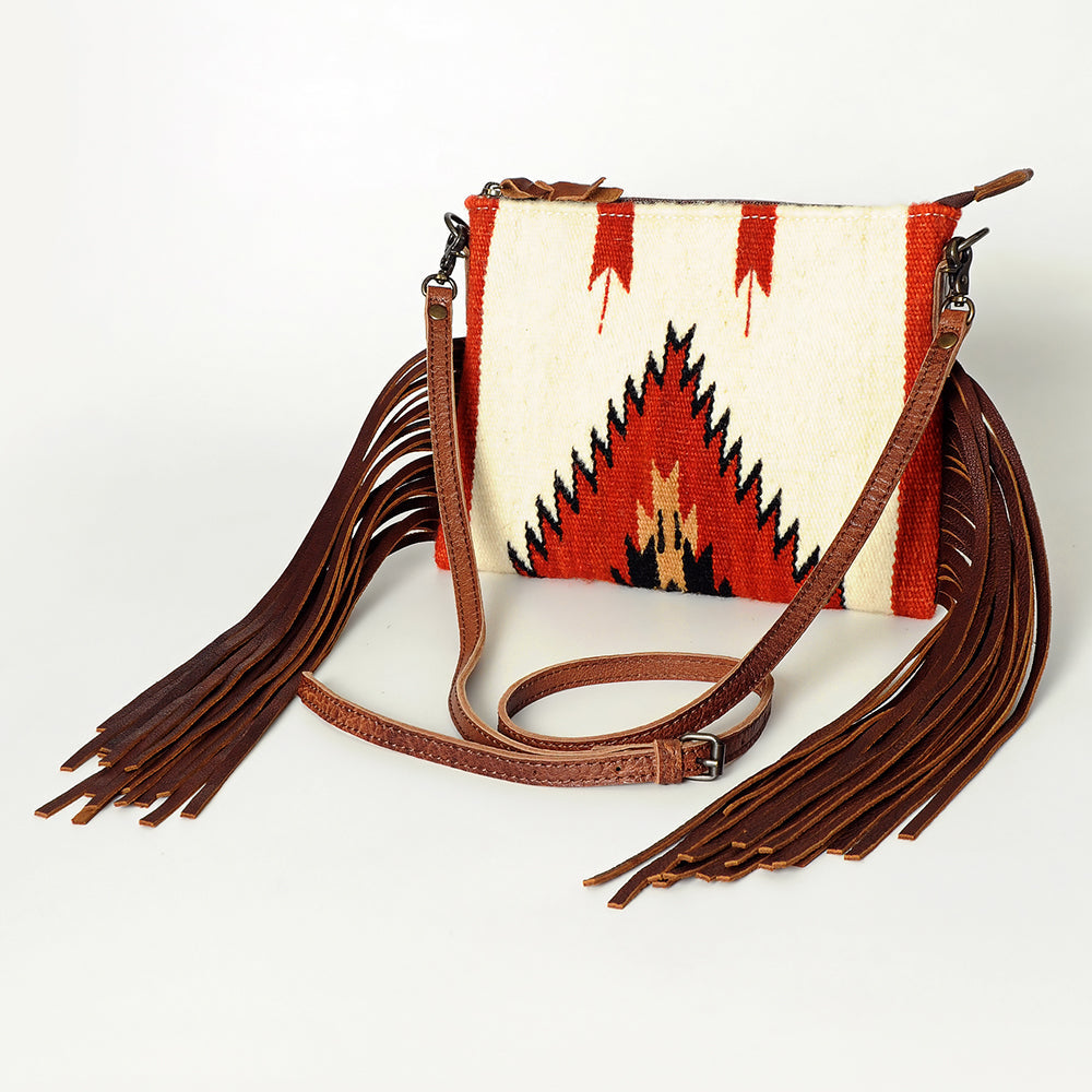 American Darling Crossbody Hand Tooled Saddle Blanket Genuine Leather