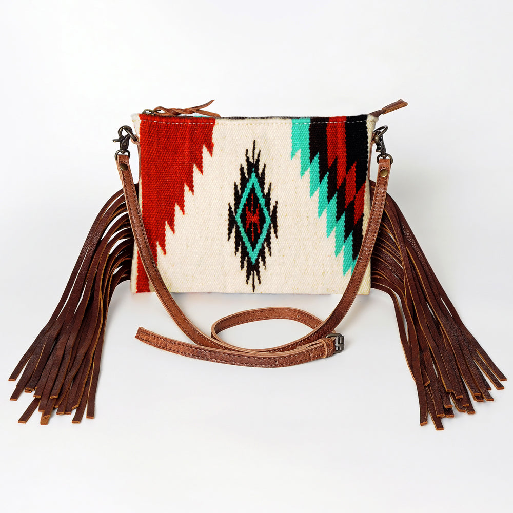 American Darling Crossbody Hand Tooled Saddle Blanket Genuine Leather