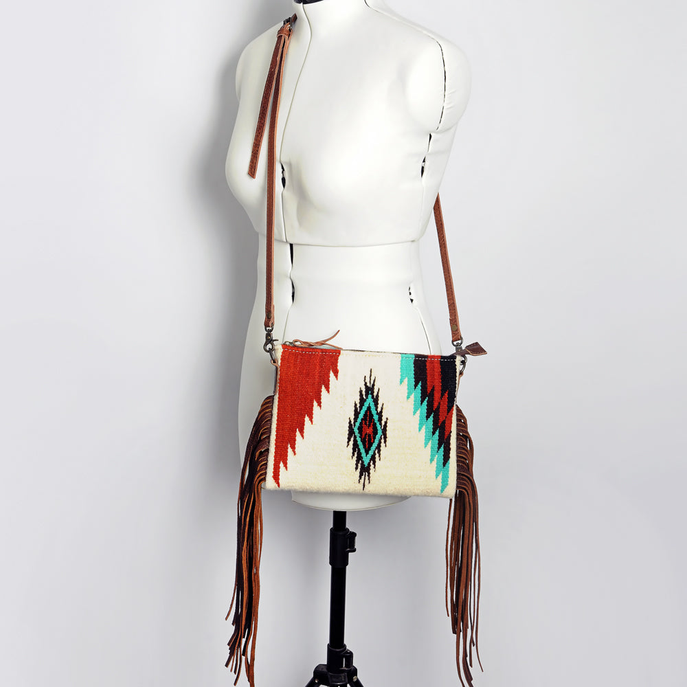 American Darling Crossbody Hand Tooled Saddle Blanket Genuine Leather