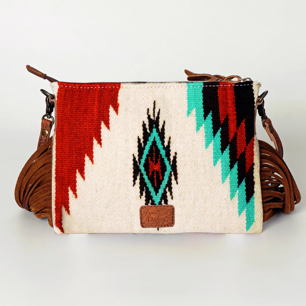 American Darling Crossbody Hand Tooled Saddle Blanket Genuine Leather