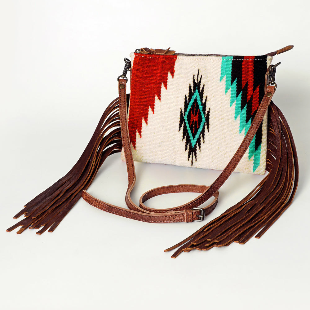 American Darling Crossbody Hand Tooled Saddle Blanket Genuine Leather