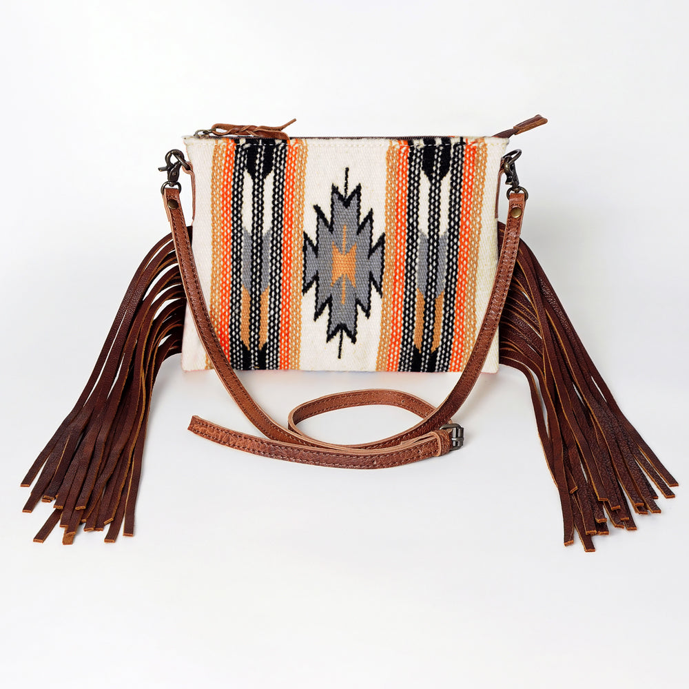 American Darling Crossbody Hand Tooled Saddle Blanket Genuine Leather