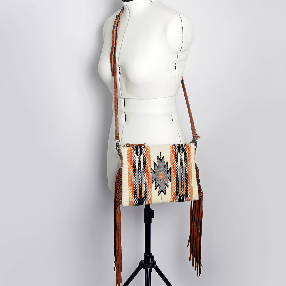 American Darling Crossbody Hand Tooled Saddle Blanket Genuine Leather