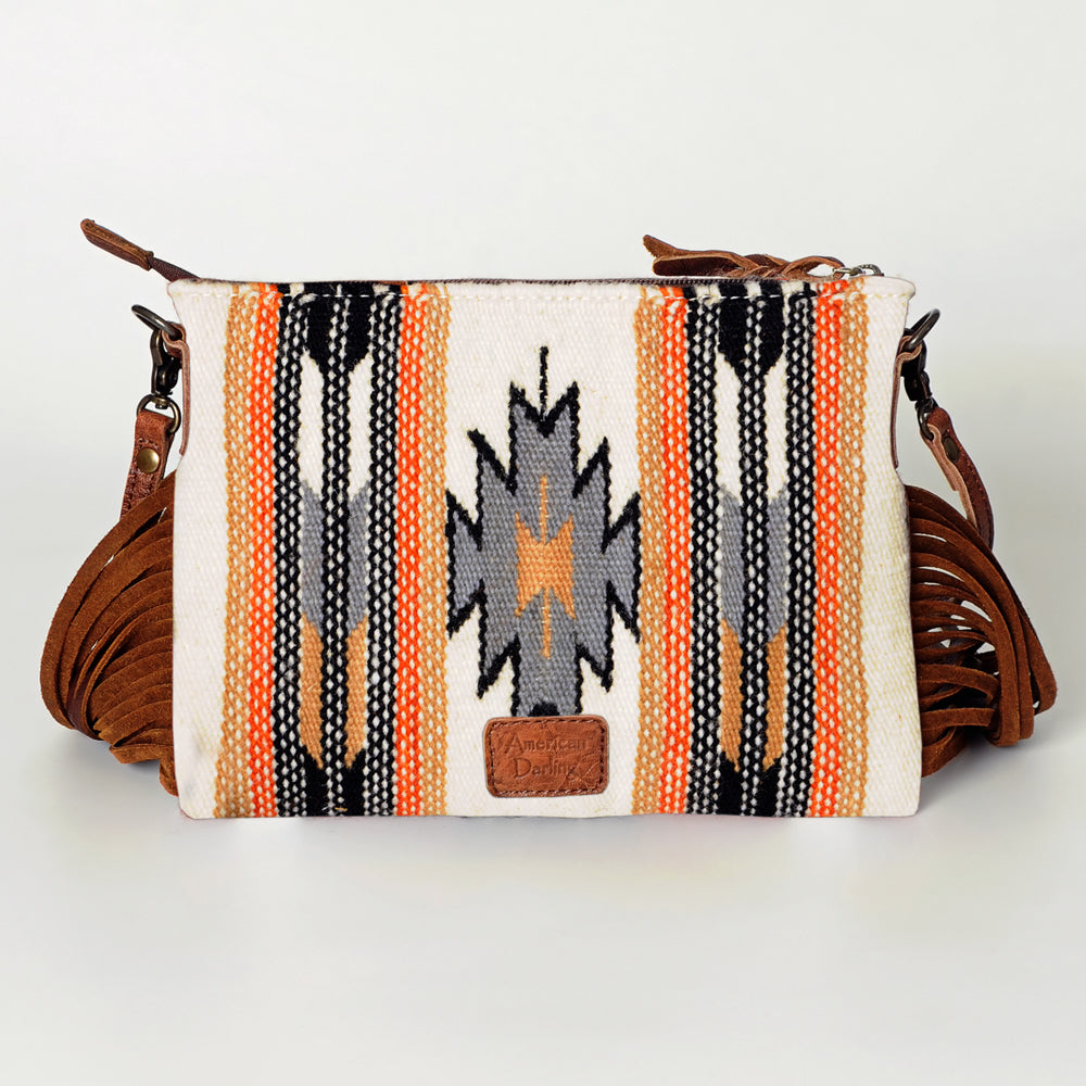 American Darling Crossbody Hand Tooled Saddle Blanket Genuine Leather