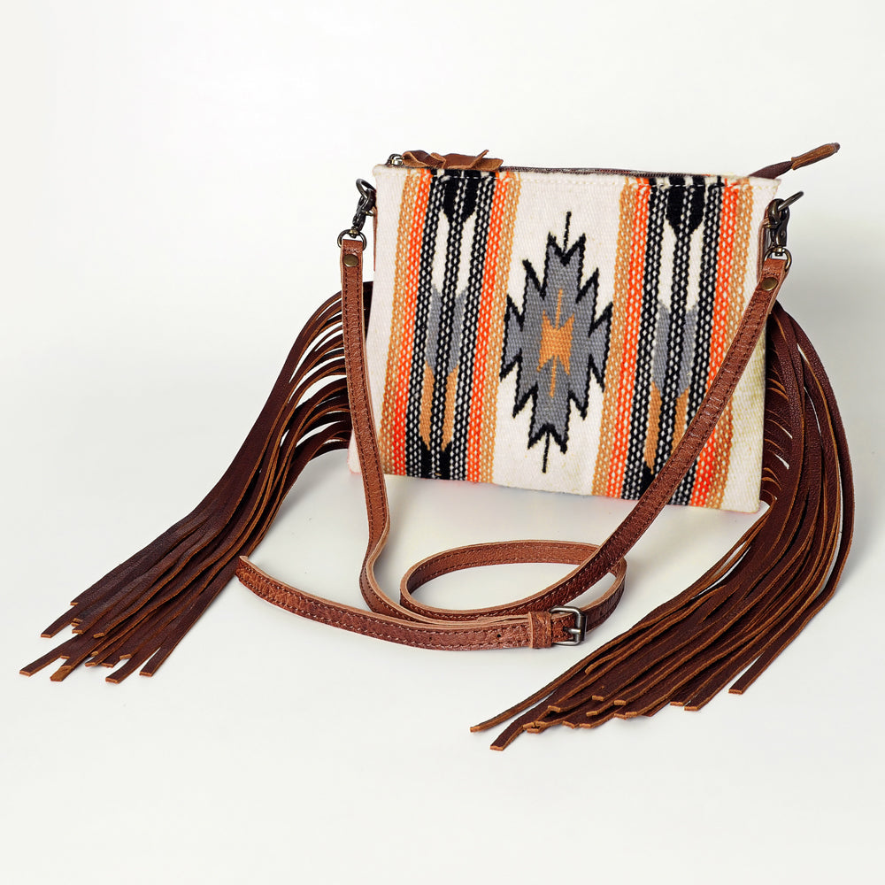 American Darling Crossbody Hand Tooled Saddle Blanket Genuine Leather