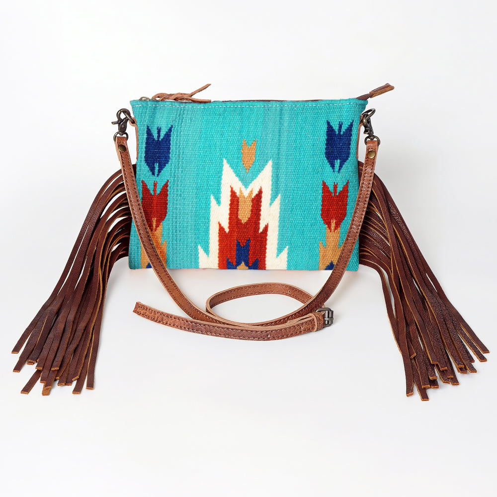 American Darling Crossbody Hand Tooled Saddle Blanket Genuine Leather