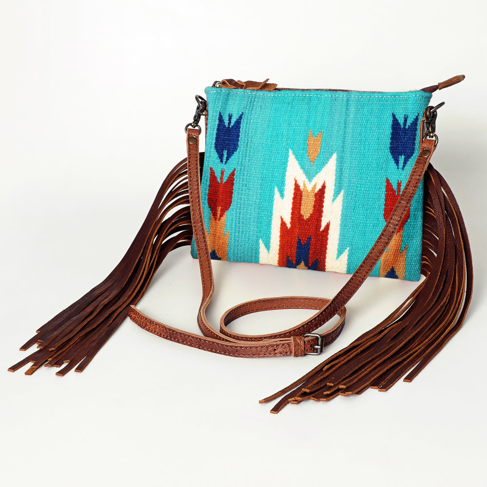 American Darling Crossbody Hand Tooled Saddle Blanket Genuine Leather