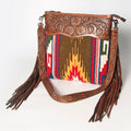 American Darling Hand-Tooled Saddle Blanket Leather Crossbody Bag