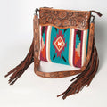 American Darling Hand-Tooled Saddle Blanket Leather Crossbody Bag