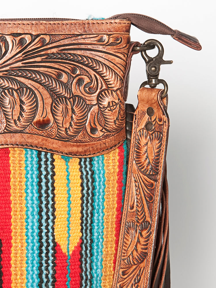 American Darling Signature Crossbody Hand Tooled Saddle Blanket Genuine Leather women bag western handbag purse