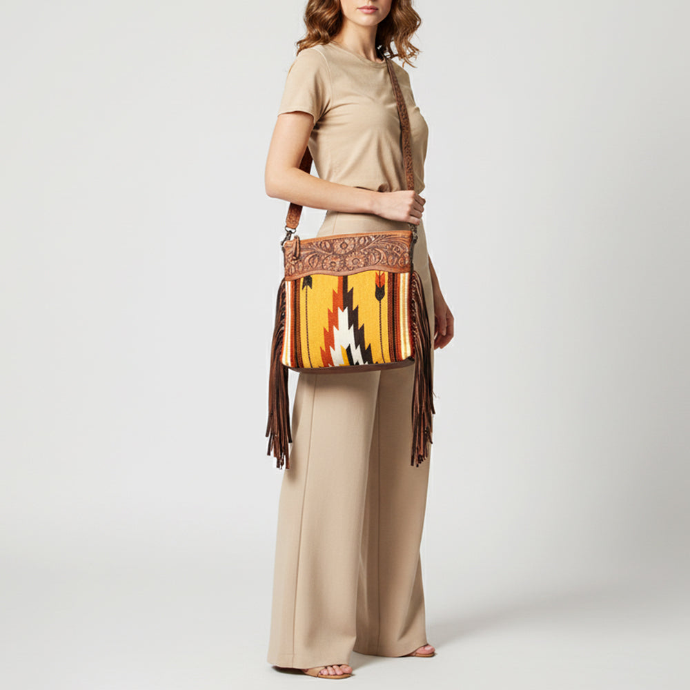 American Darling Signature Crossbody Hand Tooled Saddle Blanket Genuine Leather women bag western handbag purse