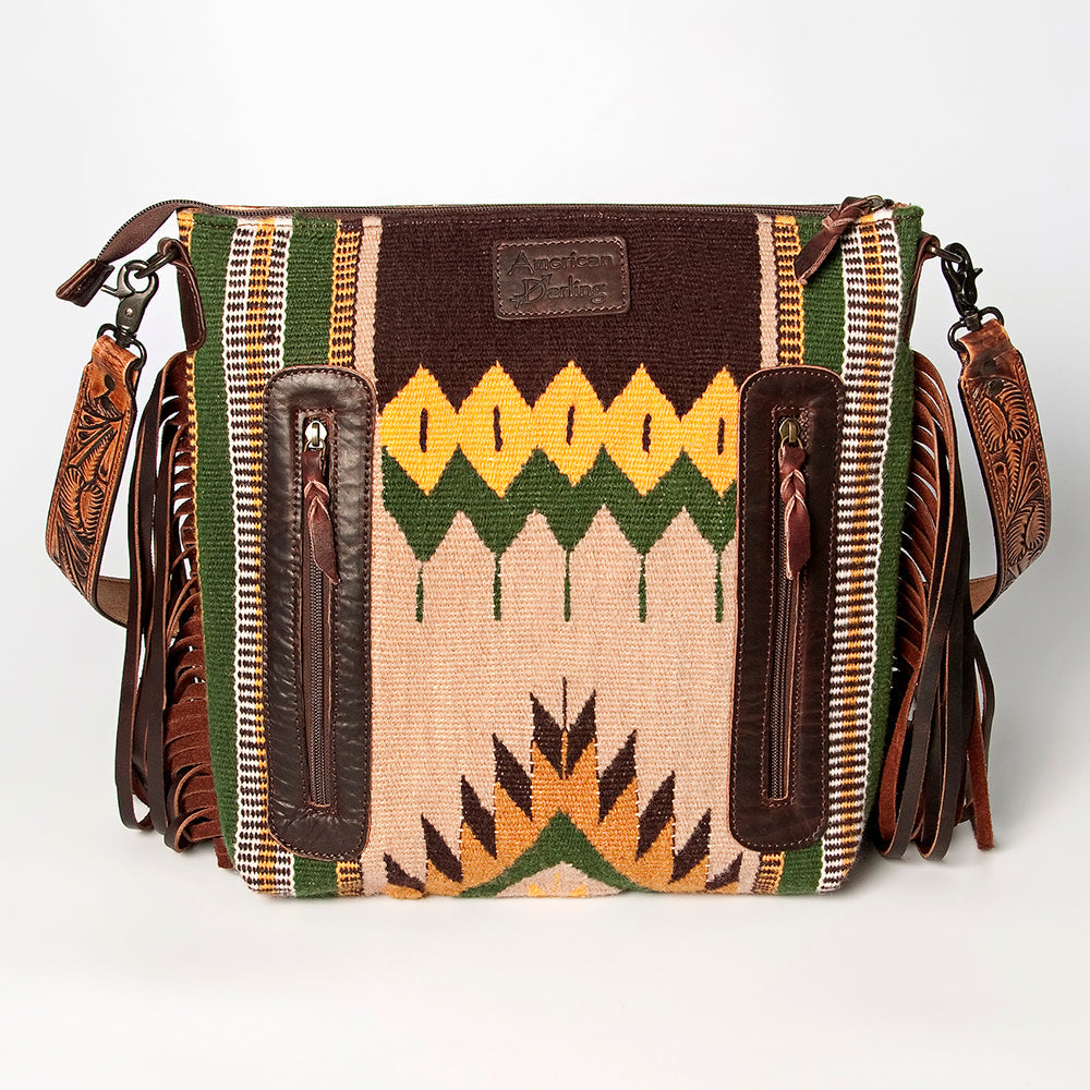 American Darling Signature Crossbody Hand Tooled Saddle Blanket Genuine Leather women bag western handbag purse