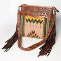 American Darling Hand-Tooled Saddle Blanket Leather Crossbody Bag