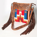 American Darling Hand-Tooled Saddle Blanket Leather Crossbody Bag