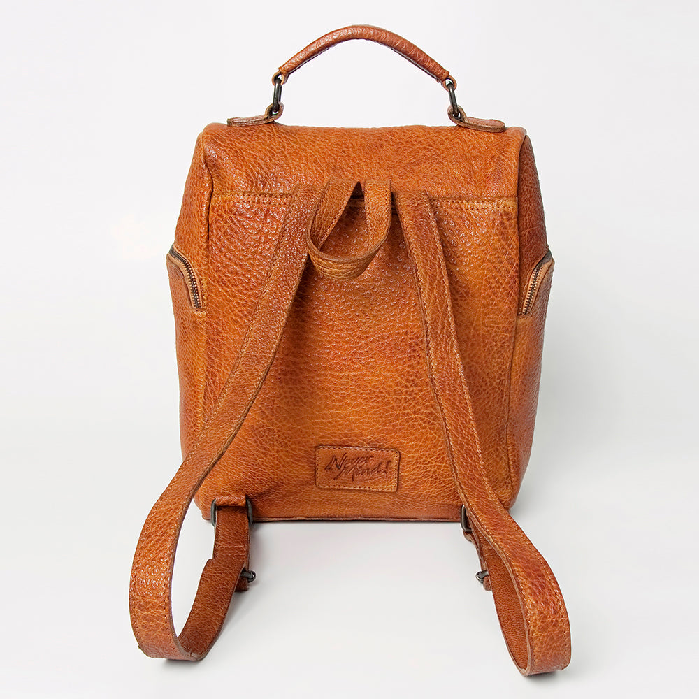 Never Mind Backpack Vintage Handmade Genuine Cowhide Leather