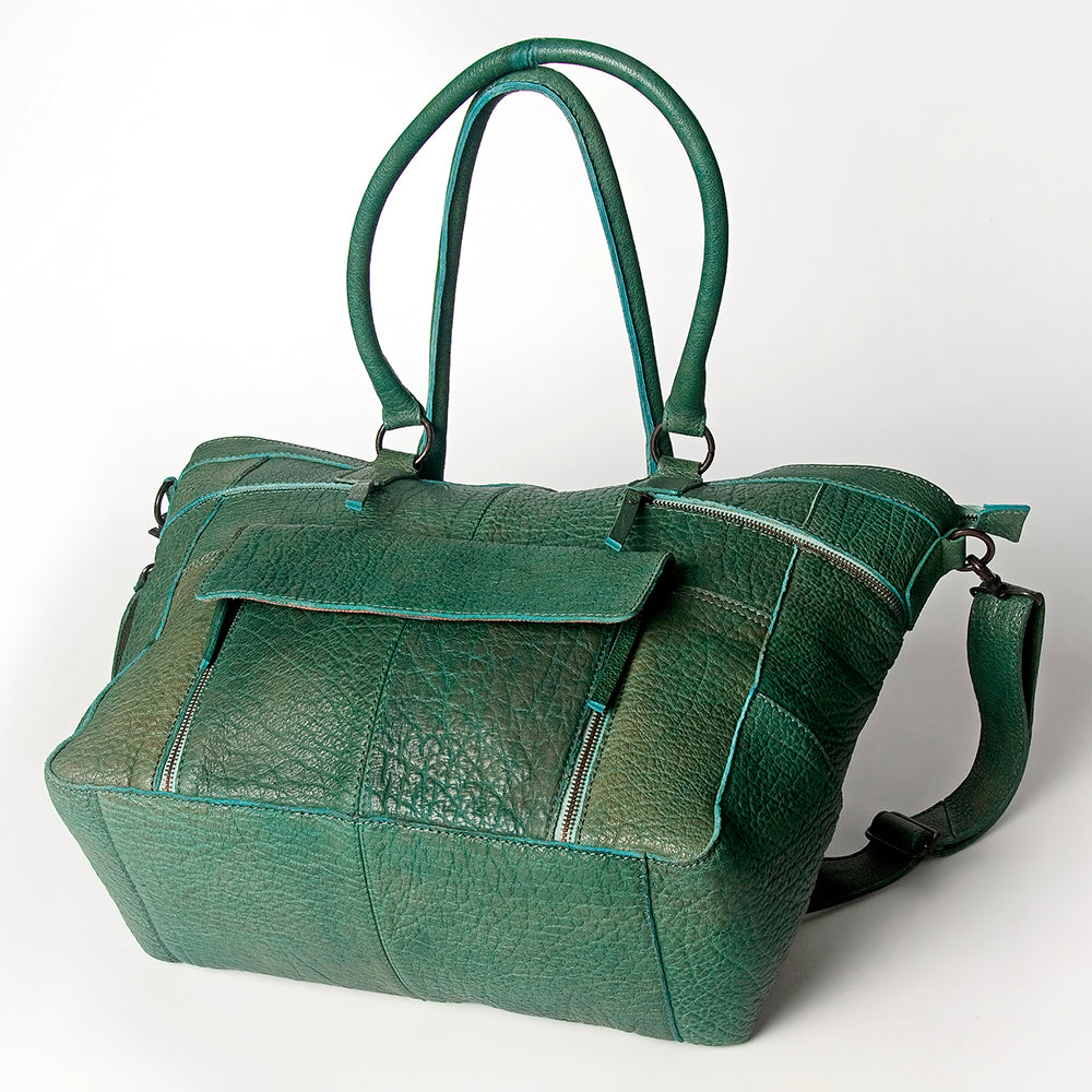 Never Mind Tote Vintage Handmade Genuine Cowhide Leather