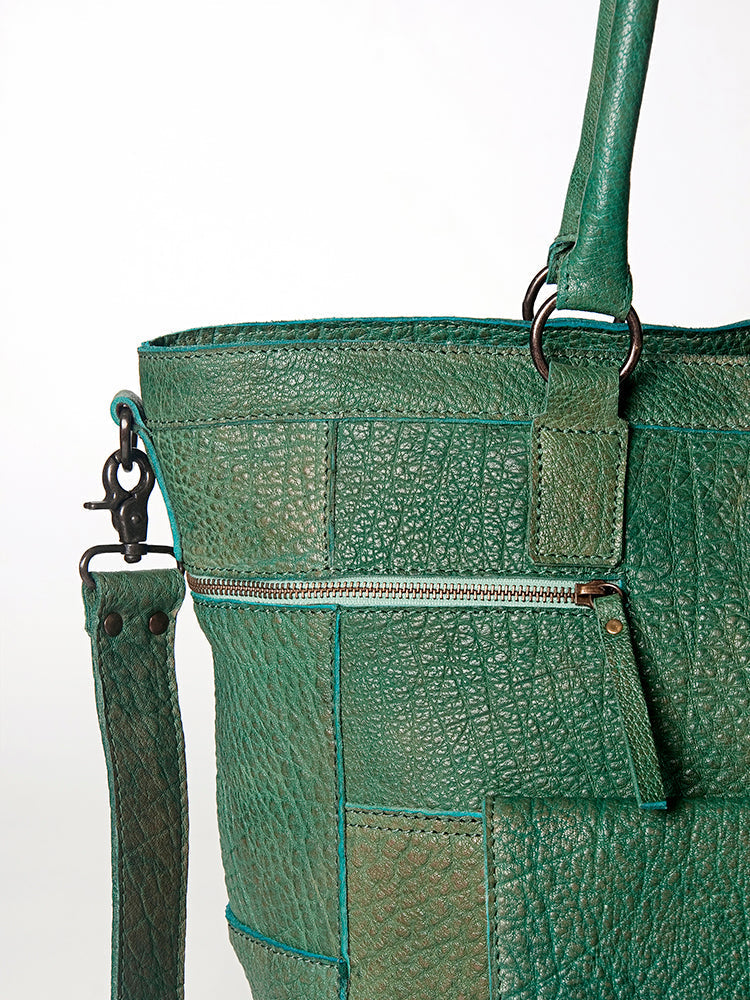 Never Mind Tote Vintage Handmade Genuine Cowhide Leather