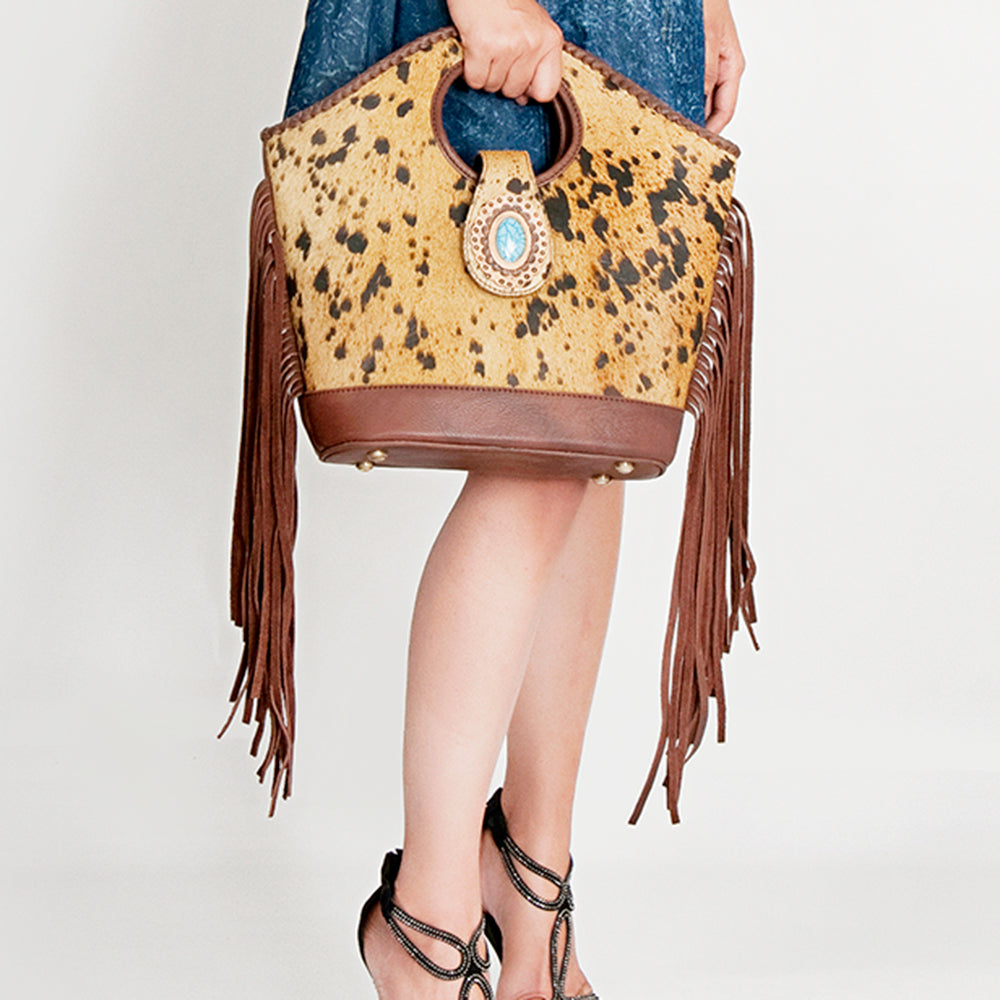 American Darling Hair-On Genuine Leather Clutch