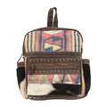 Ohlay Backpack Upcycled Canvas Hair-On Genuine Leather