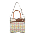 OHLAY Upcycled Wool Canvas Hair-On Genuine Leather Tote