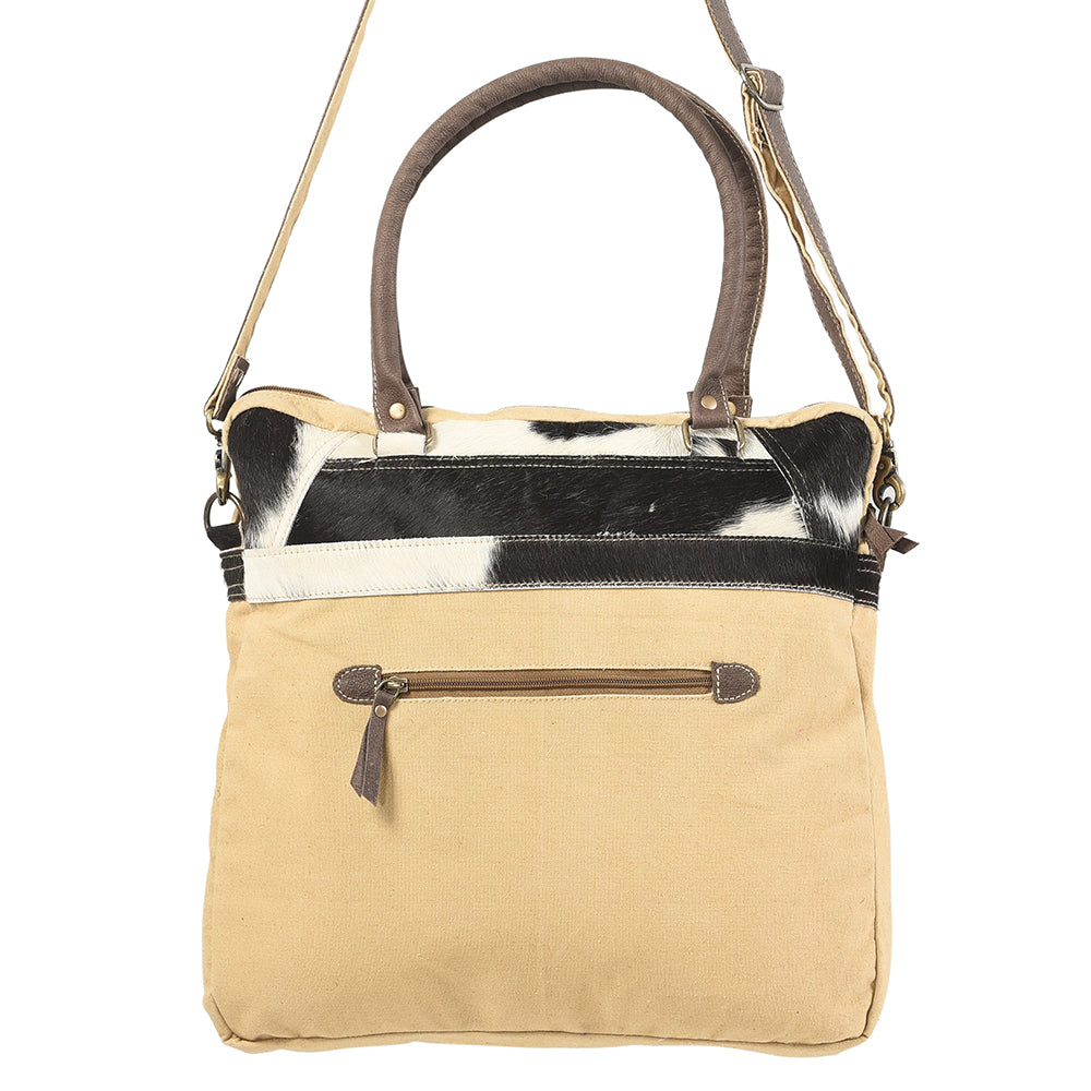Ohlay Tote Upcycled Wool Upcycled Canvas Hair-on Genuine Leather