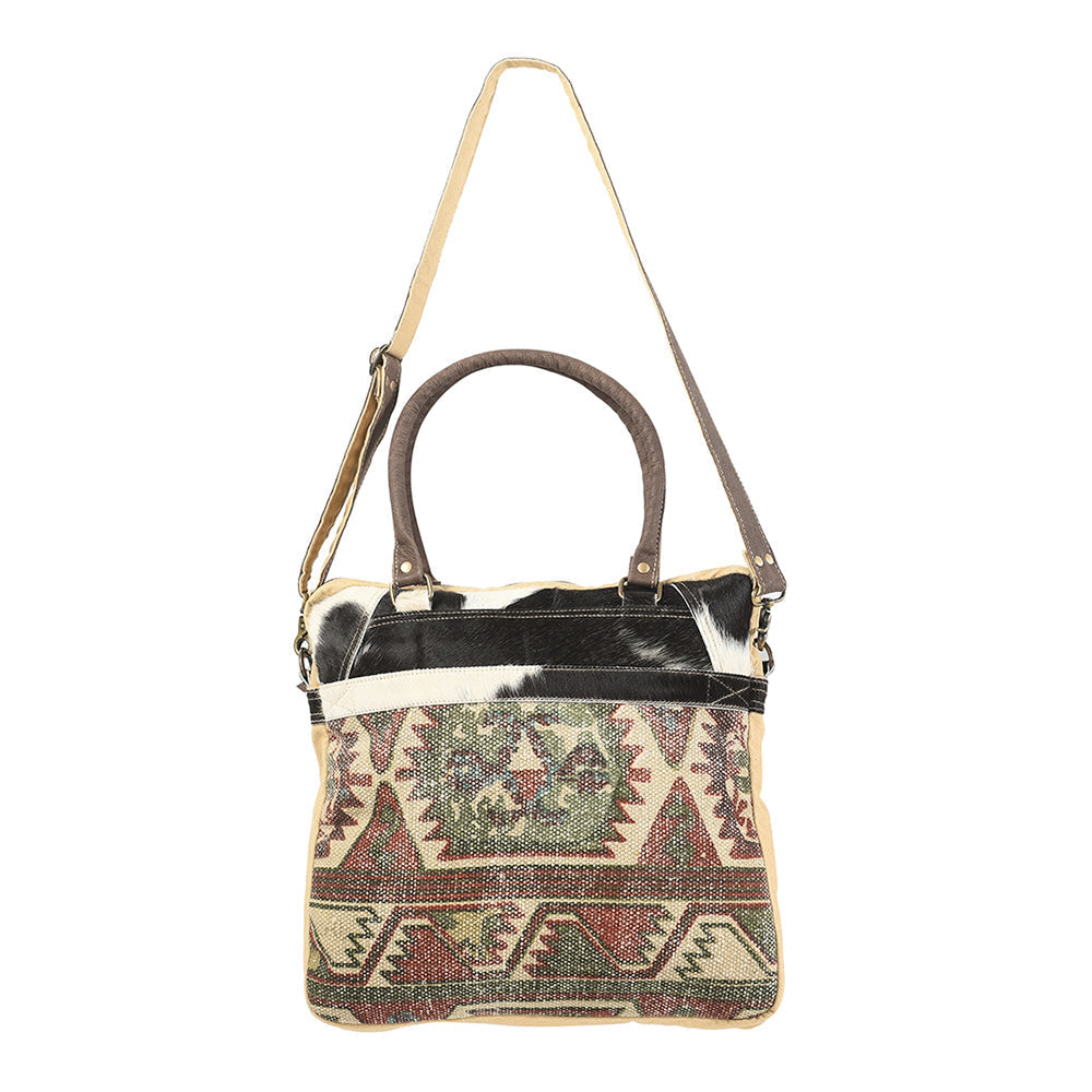 Ohlay Tote Upcycled Wool Upcycled Canvas Hair-on Genuine Leather