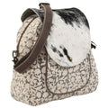 OHLAY Upcycled Canvas Hair-On Leather Backpack