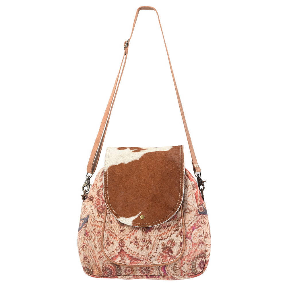 OHLAY Upcycled Canvas Hair-On Leather Backpack