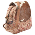 OHLAY Upcycled Canvas Hair-On Leather Backpack