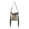 Ohlay Crossbody Upcycled Wool Upcycled Canvas Embossed Hair-On Genuine Leather