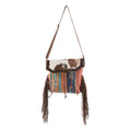 Ohlay Crossbody Upcycled Wool Upcycled Canvas Embossed Hair-On Genuine Leather
