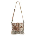 OHLAY Upcycled Wool Canvas Hair-On Leather Crossbody