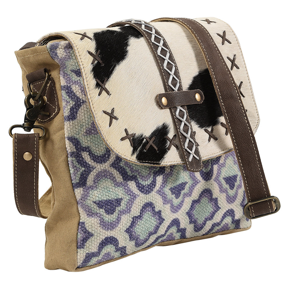 Ohlay Crossbody Upcycled Wool Upcycled Canvas Hair-On Genuine Leather