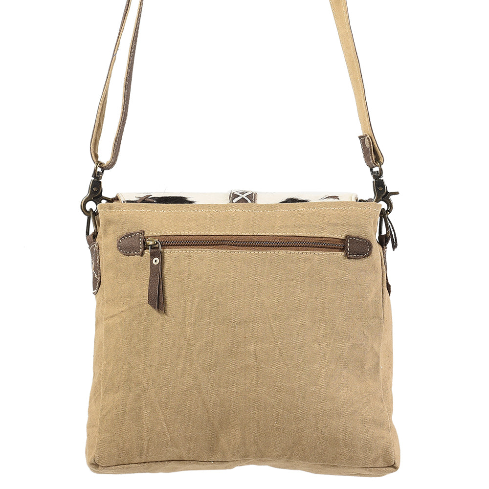 Ohlay Crossbody Upcycled Wool Upcycled Canvas Hair-On Genuine Leather