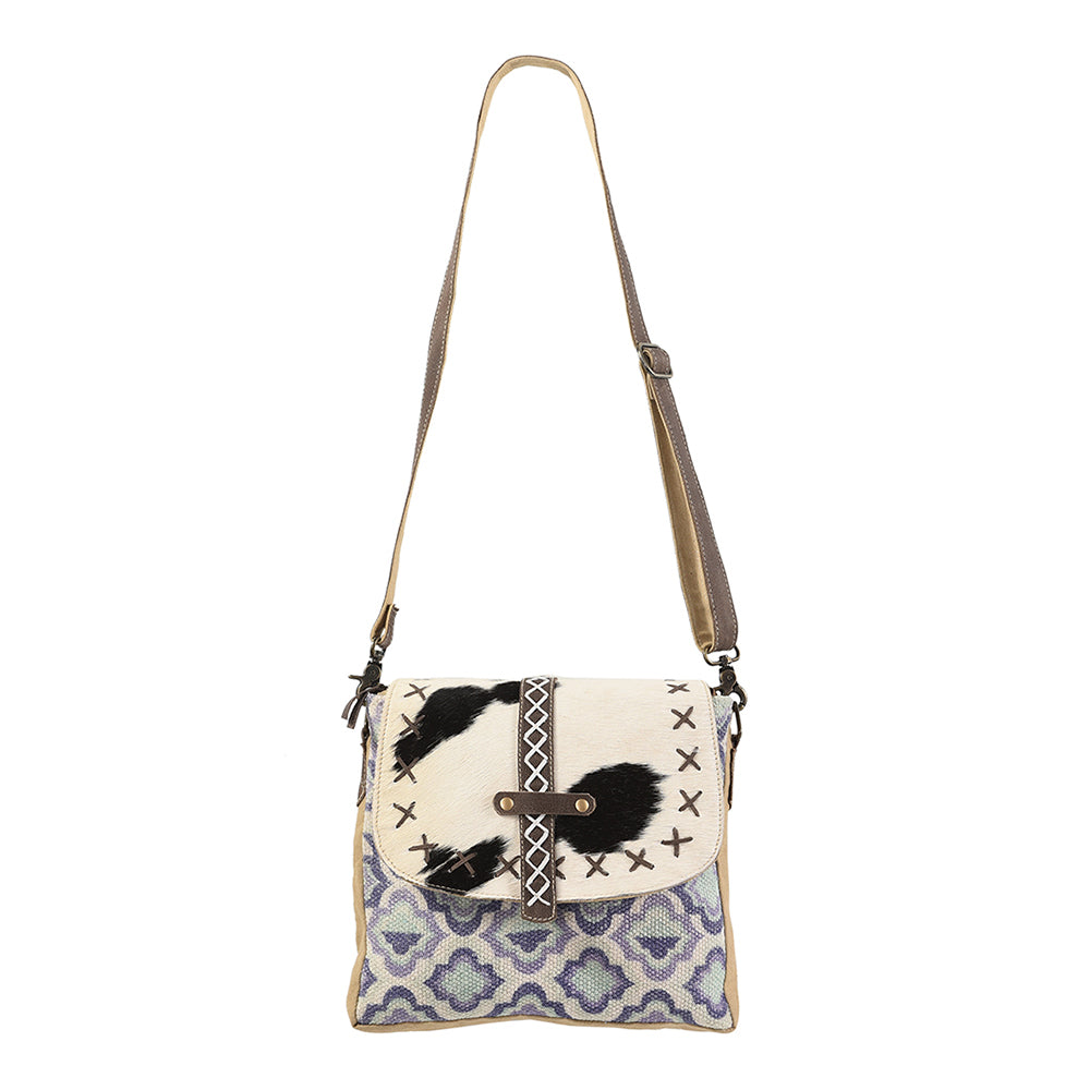 Ohlay Crossbody Upcycled Wool Upcycled Canvas Hair-On Genuine Leather