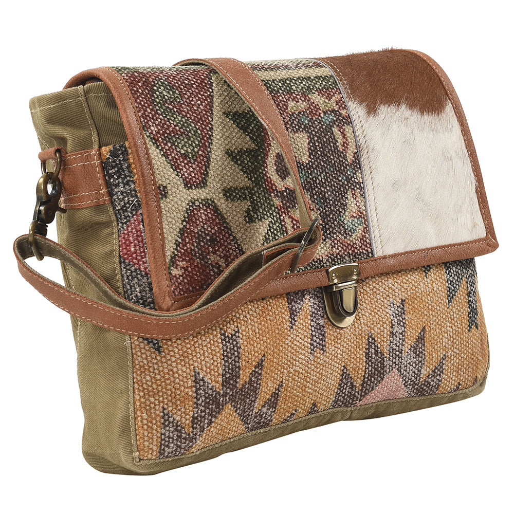 Ohlay Crossbody Upcycled Wool Upcycled Canvas Hair-On Genuine Leather